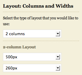 Select a layout type, and then choose your content width Thesis layout constructor 2-column