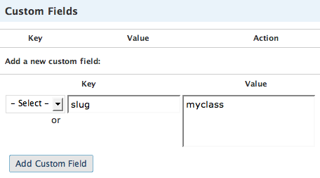 slug custom field