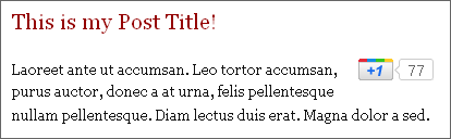 Google Plus One Social Button Integration with the Thesis Theme
