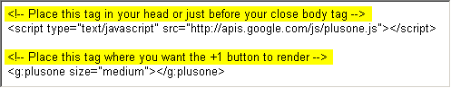 JS JavaScript code highlighted from Google Plus One Configurator