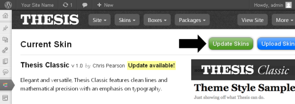 How to Update the Classic Skin in 2.0.2 Thesis