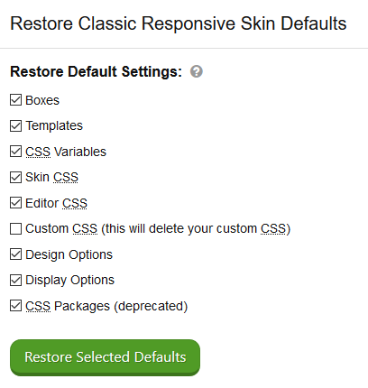 restore default Skin data