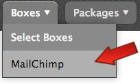 MailChimp Box menu item