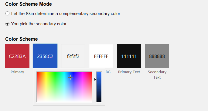 Color selection mode