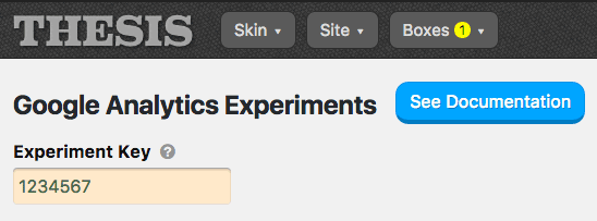 Google Analytics Experiments options