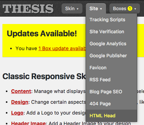 Thesis Site Menu HTML Head