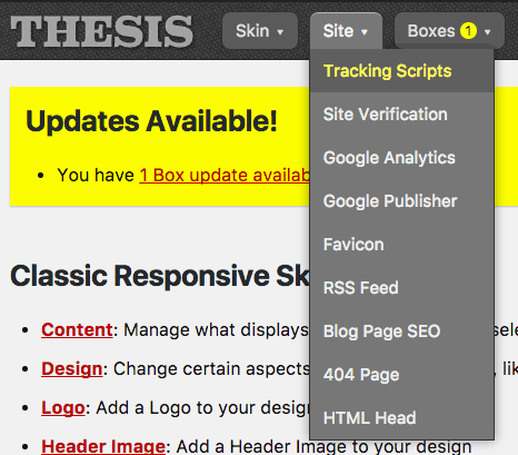 Thesis Site Menu: Footer Scripts