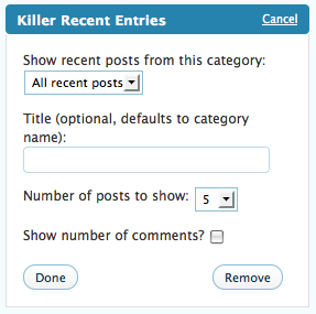 Killer Recent Entries