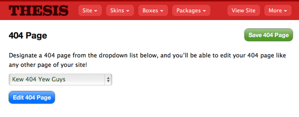 Thesis 2.0 Custom WordPress 404 pages