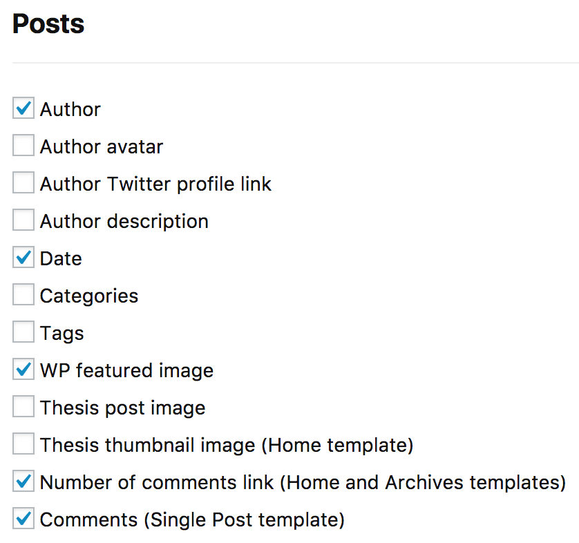 Thesis Skin Content Options