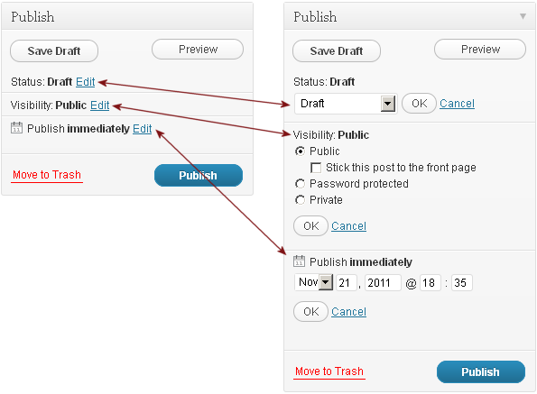 Full expansion of the WP Publish Controls in the Post Editor