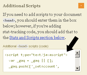 Additional Scripts - Add Google Analytics to Thesis Theme for WP