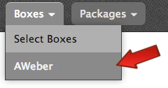 AWeber Email Signup Box menu item