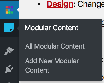 Modular Content menu