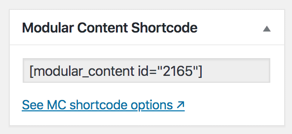 Modular Content shortcode