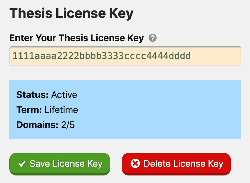 Thesis License Key Field