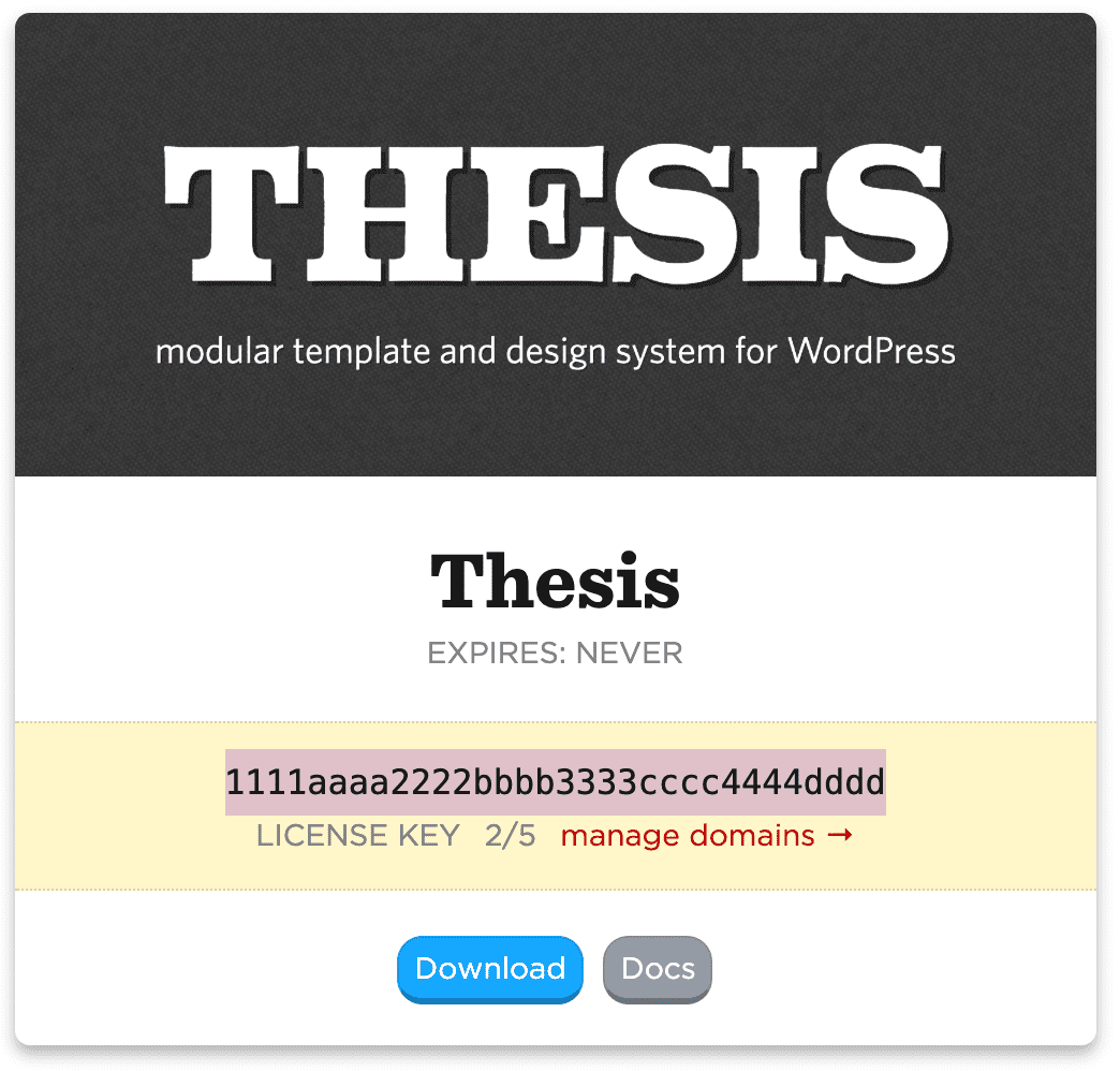 Thesis license key