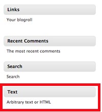 Text Widget WordPress