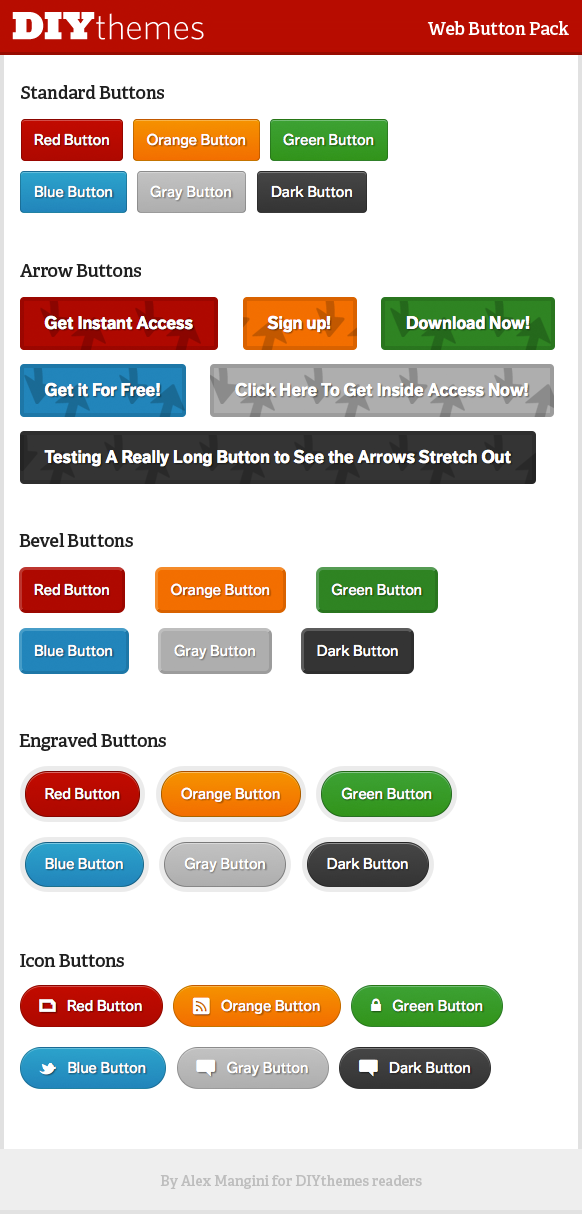 DIYthemes CSS3 Web Buttons