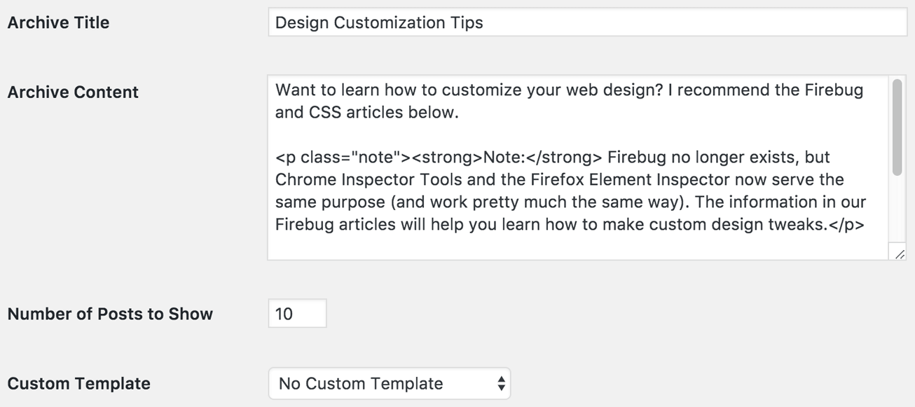 Thesis archive options