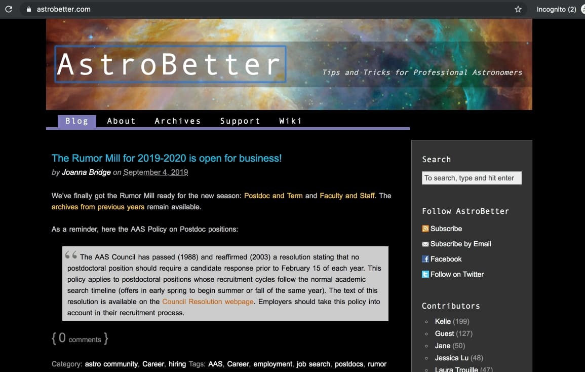 AstroBetter.com on Thesis 1.x