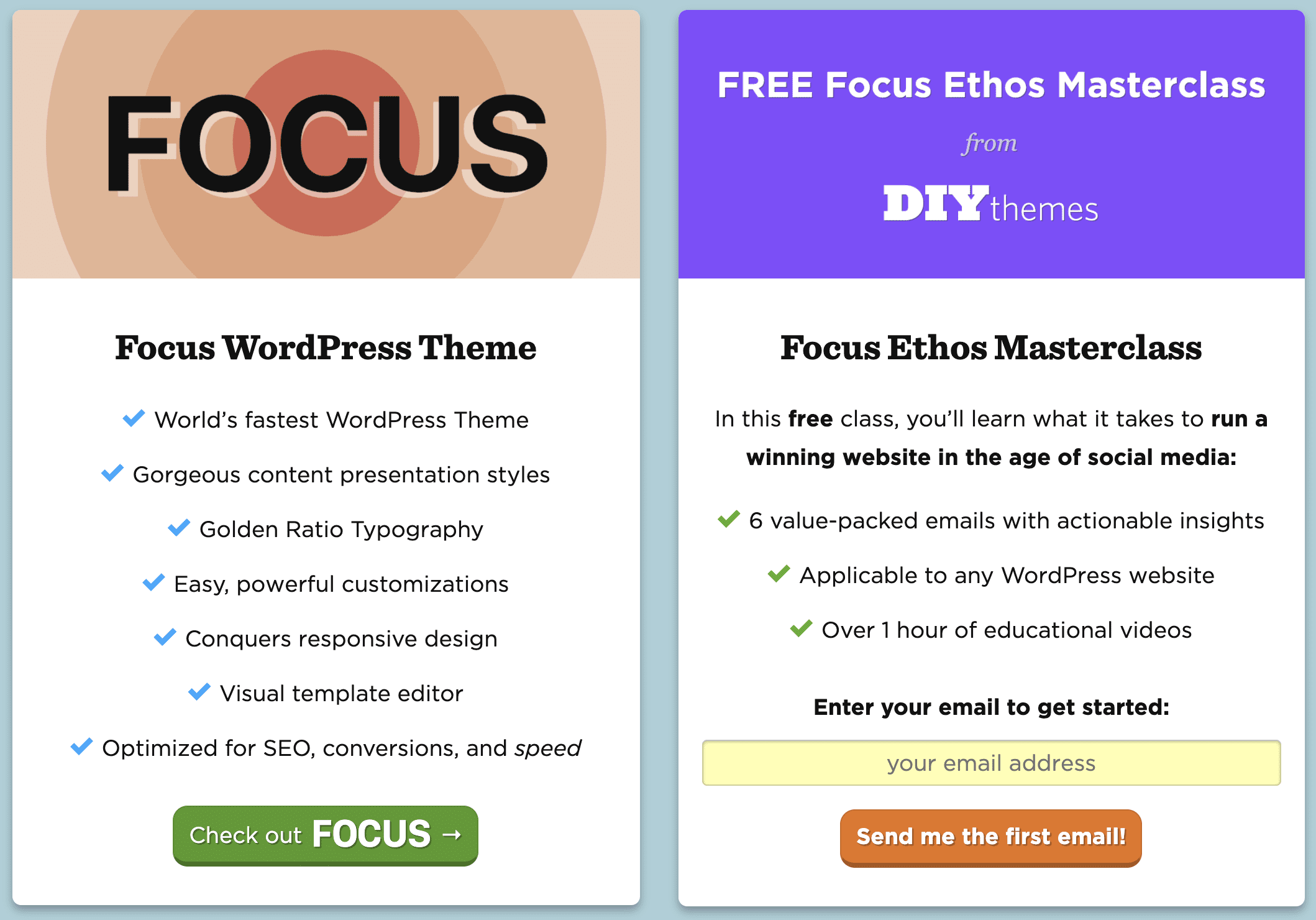 Focus Cards on DIYthemes.com