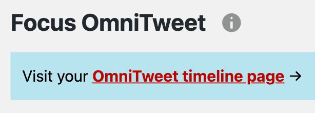 Focus OmniTweet Settings: Timeline link