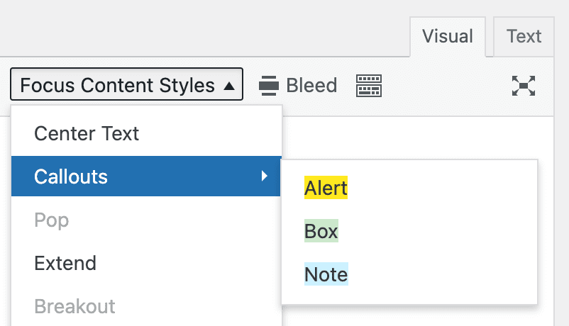 Focus Content Styles: Callouts