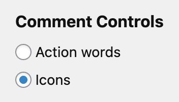 Focus comment controls